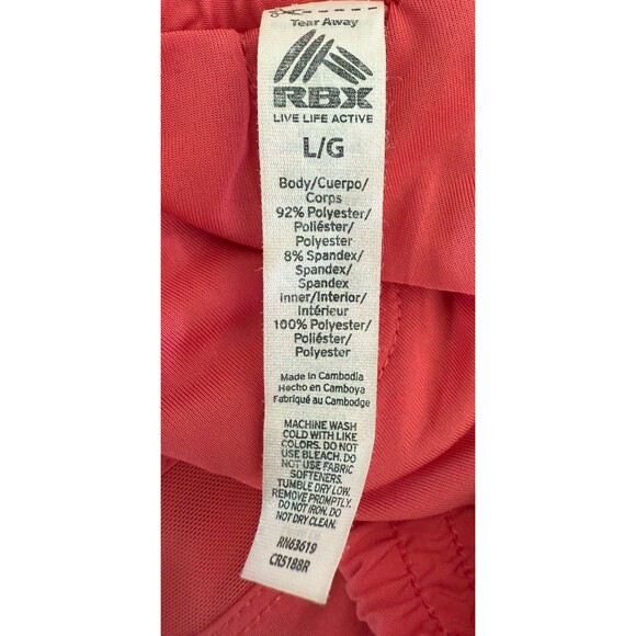 RBX Athletic Running Shorts Women Size L Pink Pull On Built-in Underwear - Picture 9 of 11